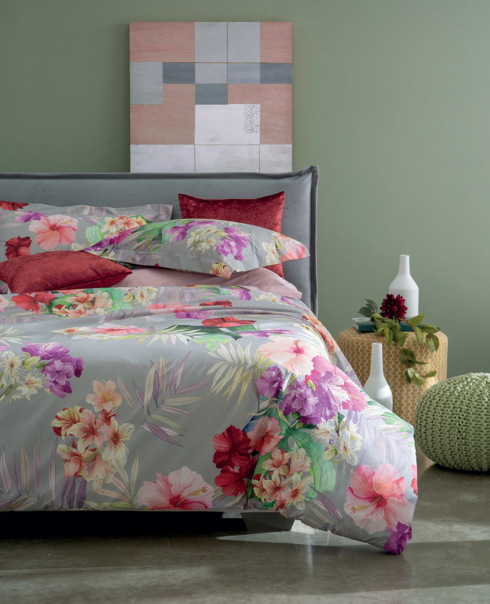 Duvet cover set Hibiscus double bed