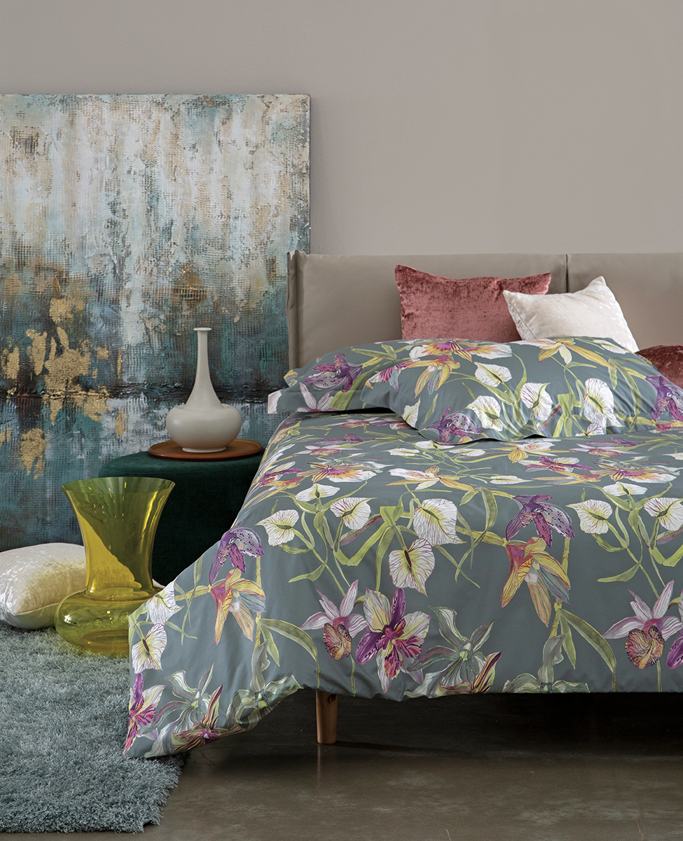 Duvet cover set Orchidea queen bed