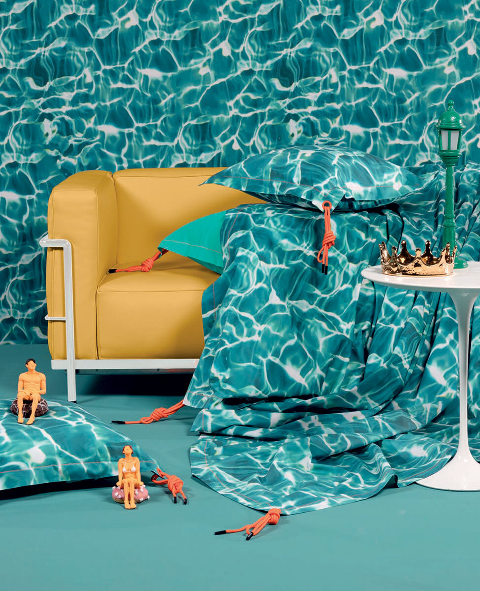Decorative throw Acqua