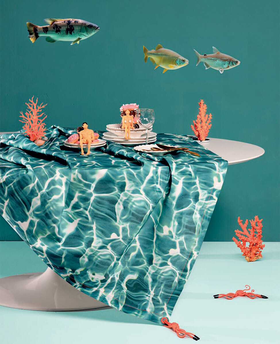 Tablecloth Acqua 140x180